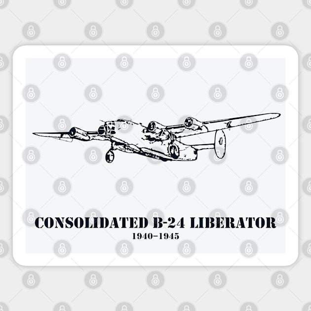 Consolidated B-24 Liberator WWII American Heavy Bomber Magnet by Lakeric